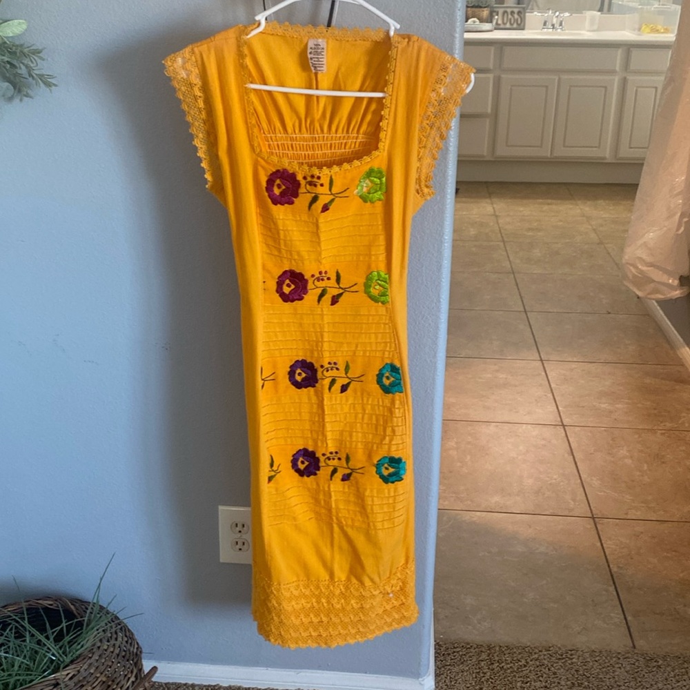 Mexican embroidered dress.  Made in Mexico.